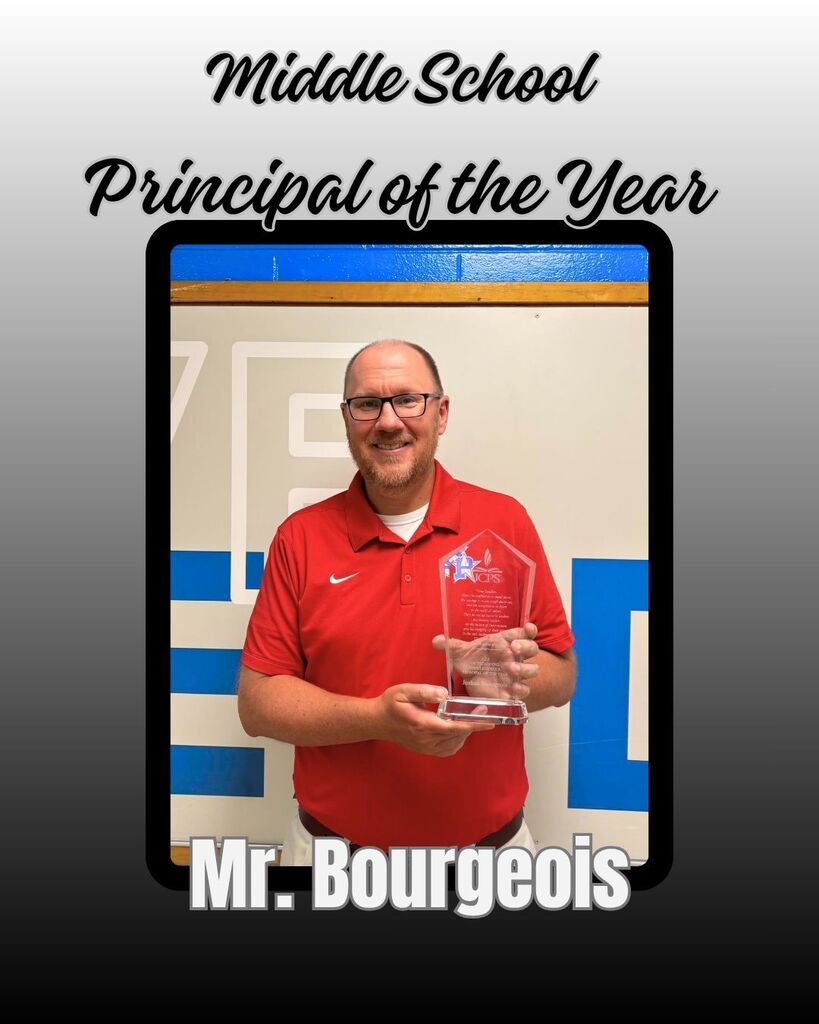 Mr. B with Middle School Principal of the Year Award