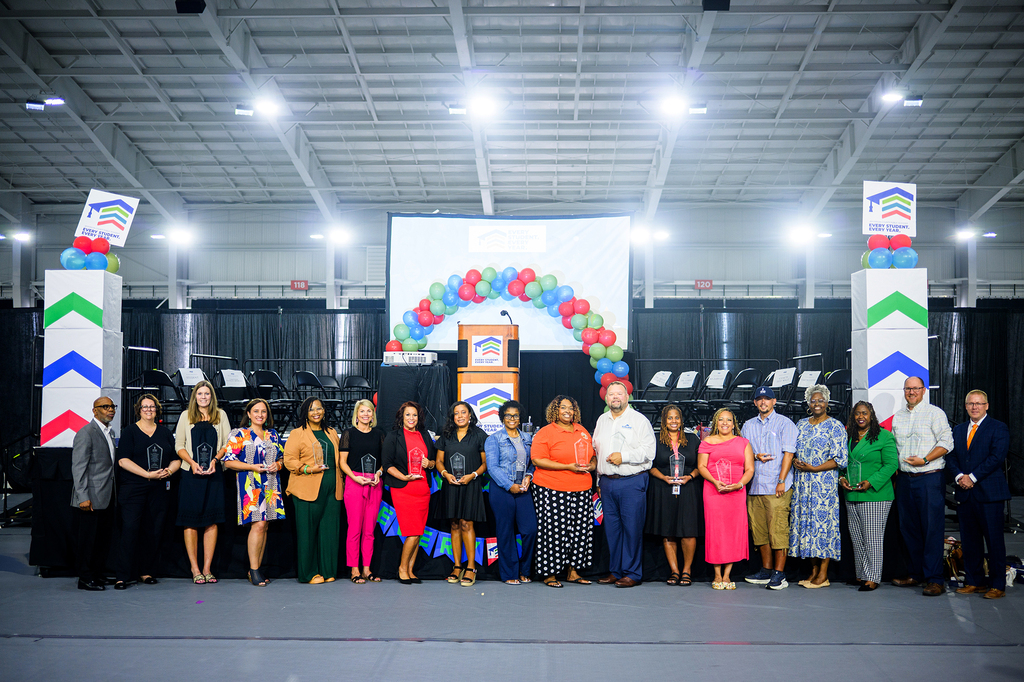 JCASA Administrator of the Year Award Winners pose for a picture with their awards.