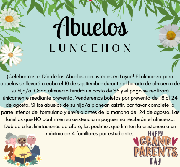 Grandparent's Luncheon Spanish Flyer