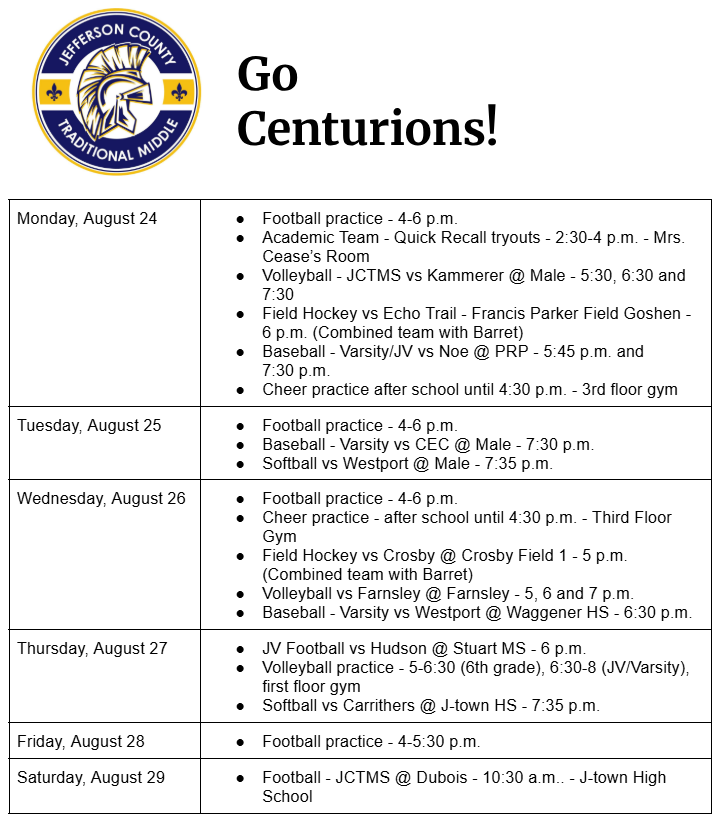 Sports Calendar
