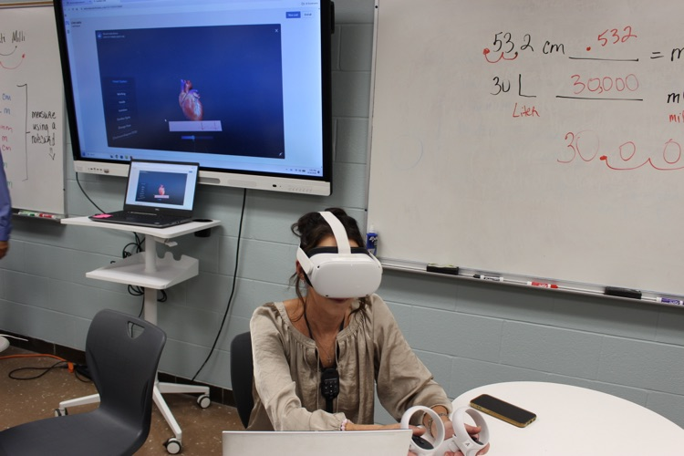 Ms. Broughton with vr headset