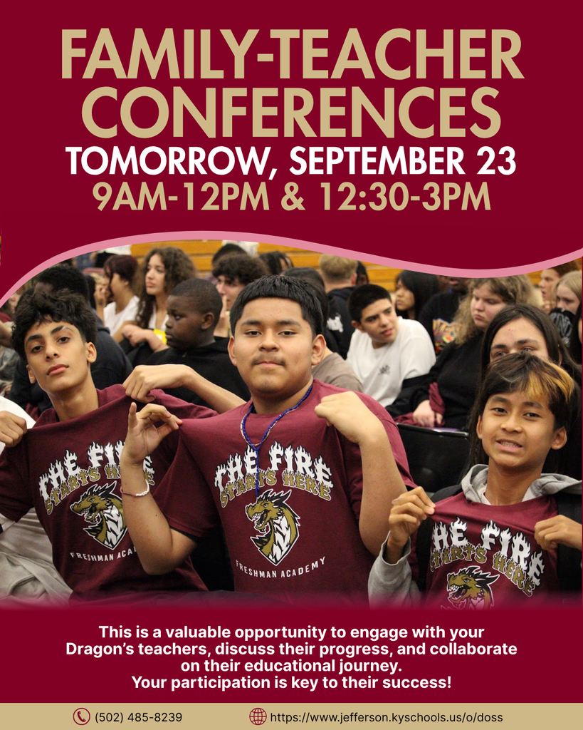 Family-Teacher Conferences are tomorrow! Teachers will be available at Doss for walk-in conferences, 9am-12pm and 12:30-3:30pm.
