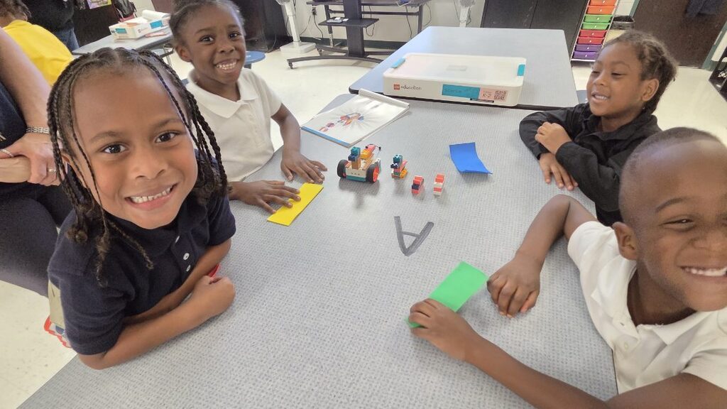 kindergarteners had a Lego Science lesson on Push and Pull! 