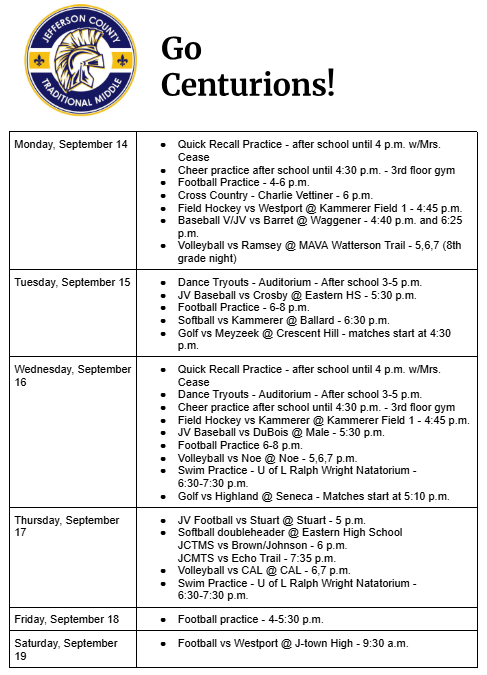 Sports Calendar