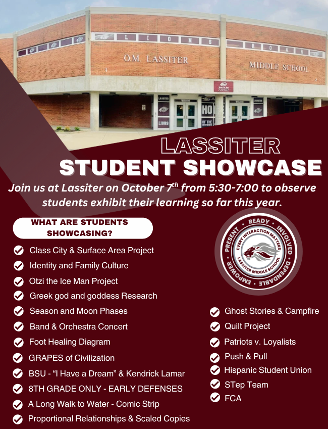Lassiter Fall Student Showcase 10.7.26 @ 530