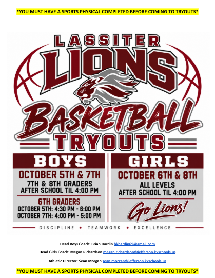 Lassiter Basketball Tryouts