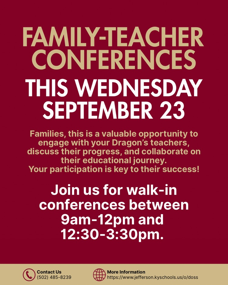 Family-Teacher Conferences, Wednesday September 23