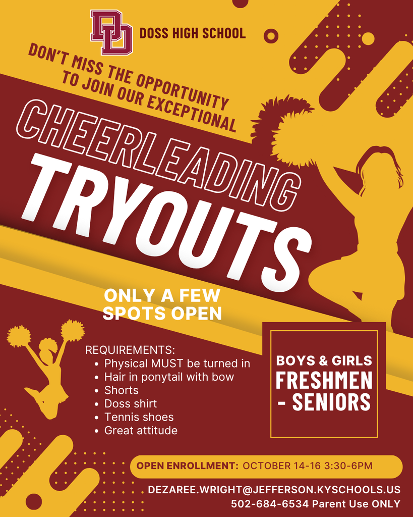 Cheer tryouts, October 14-16, 3:30-6pm