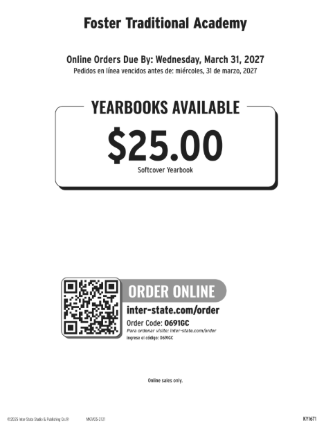 The 26-27 Yearbook is officially on sale! $25 online sales only!