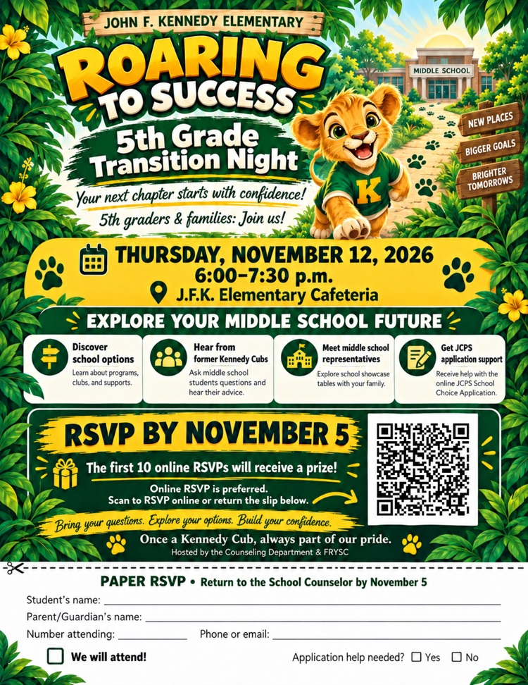 RSVP for Middle School Transition Night by November 5th