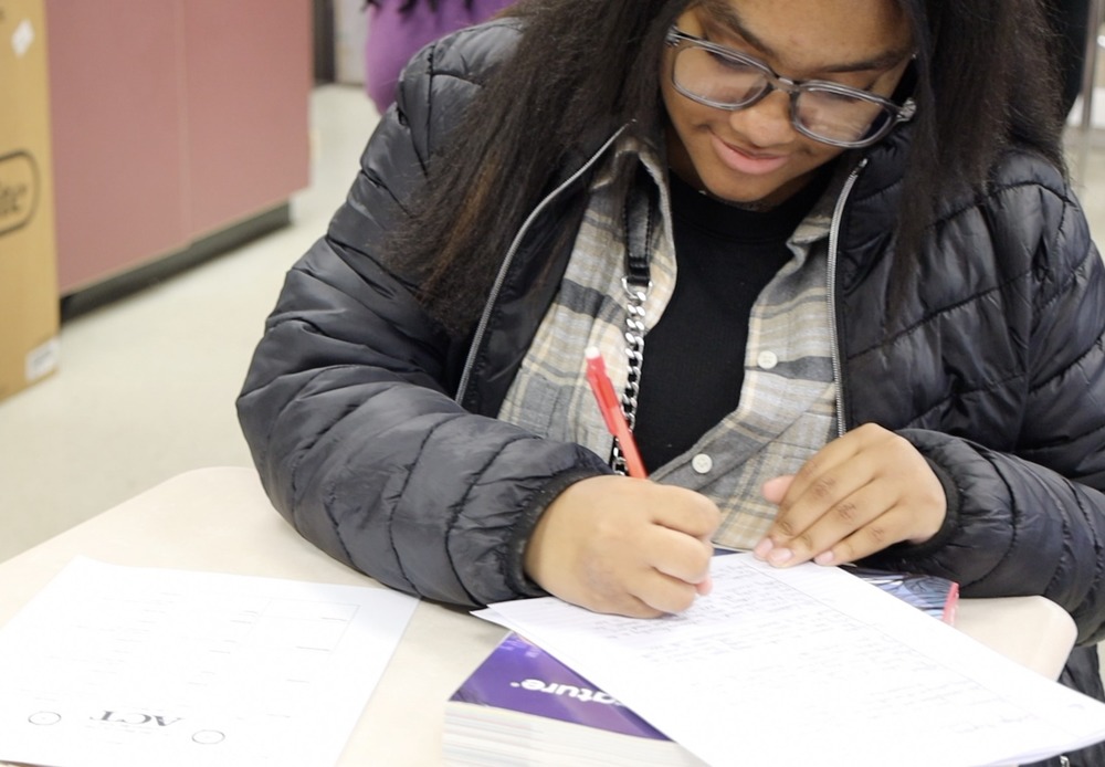 Student working on ACT practice