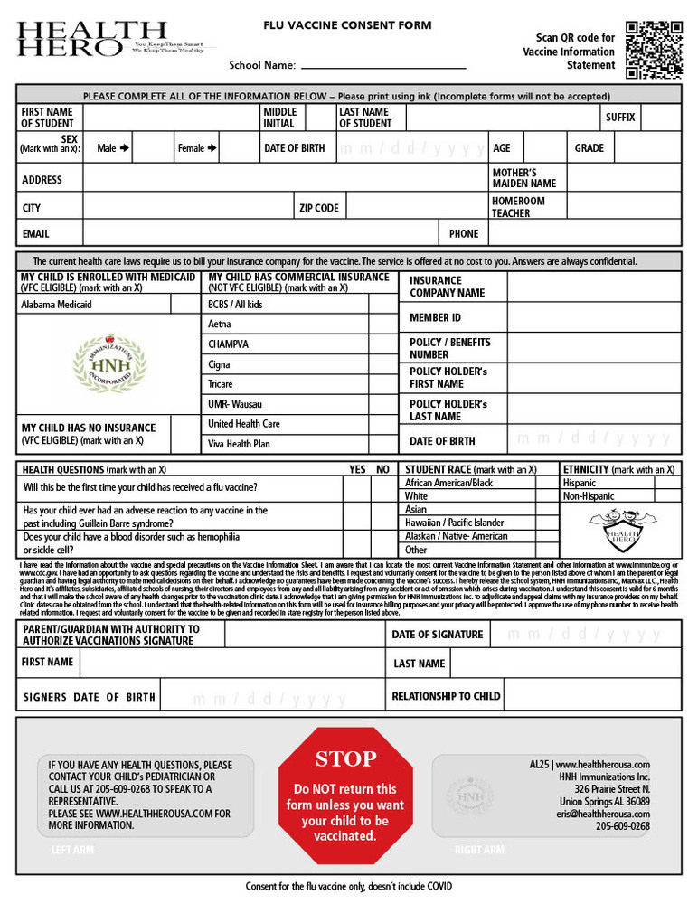 vaccine permission form