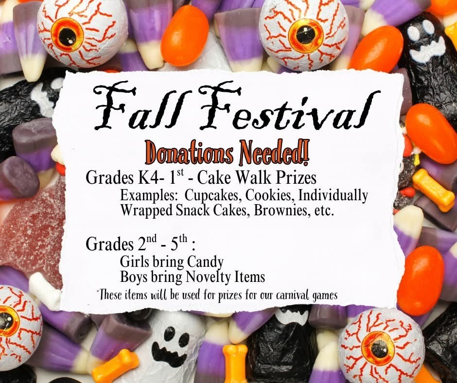 fall festival donations needed