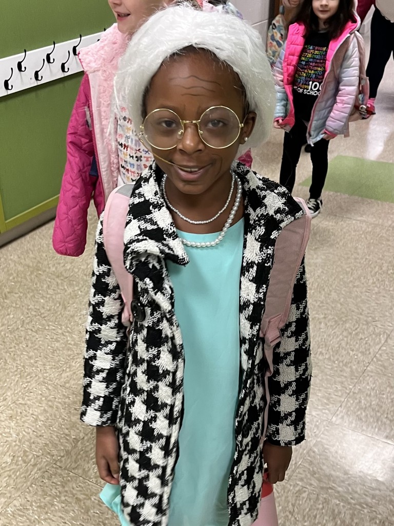 Student dressed as a 100-year-old