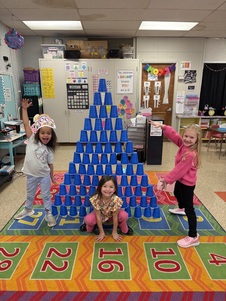 Students with 100 cups
