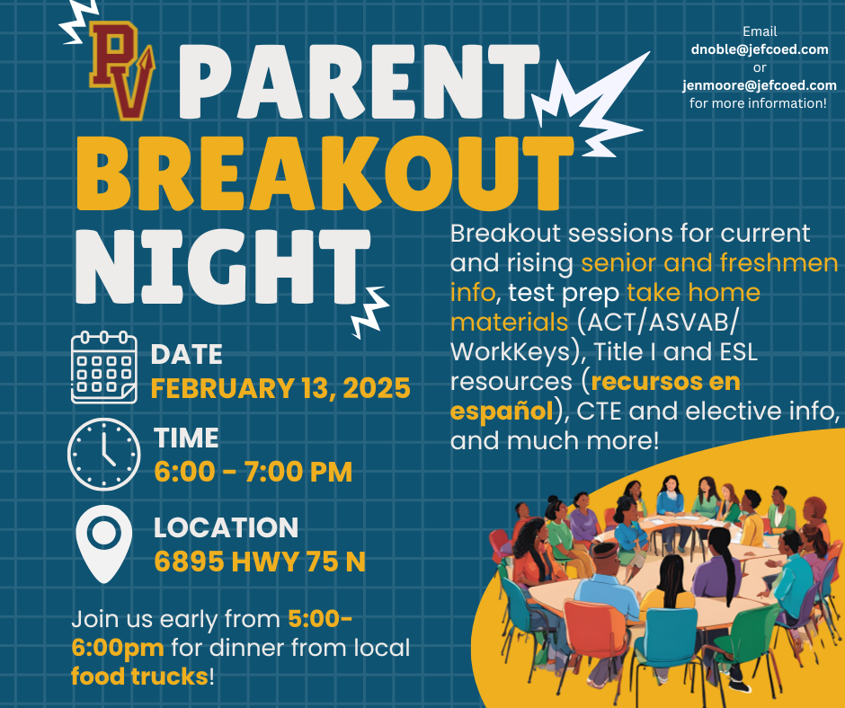 Parent Breakout Night flyer