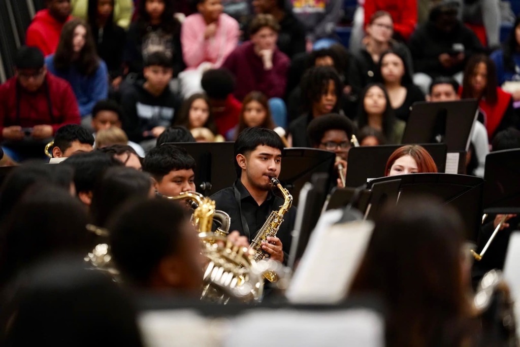 Band performing during Black History Month program at Fultondale High School