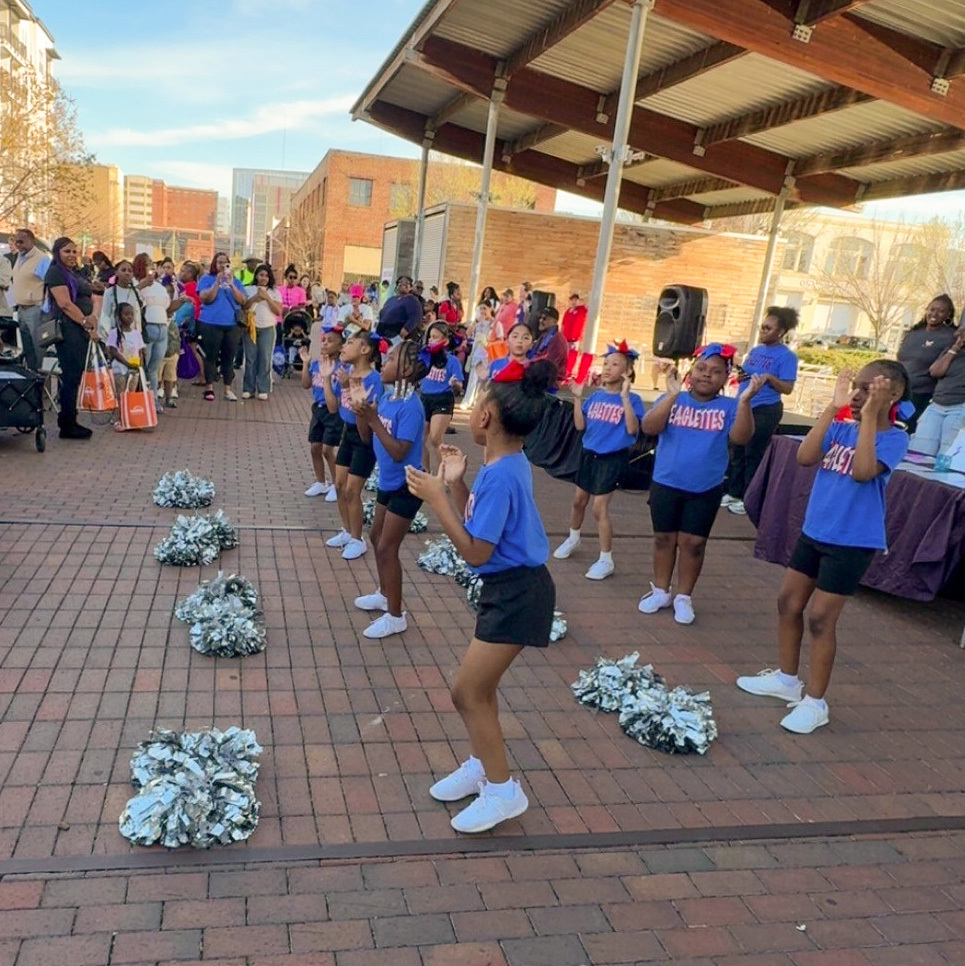 Center Point Elementary School Eaglettes perform for crowd.