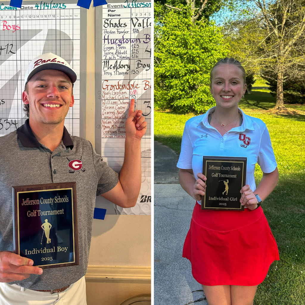 Individual winners from the Jefferson County Schools Golf Tournament. Boys: Noah Graham and Girls: Grace Nelson