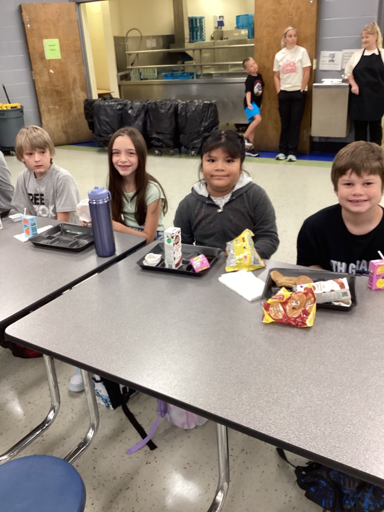 Students at breakfast in the lunchroom