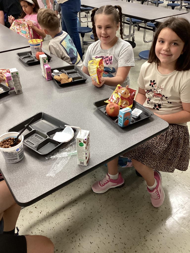 Students at breakfast in the lunchroom