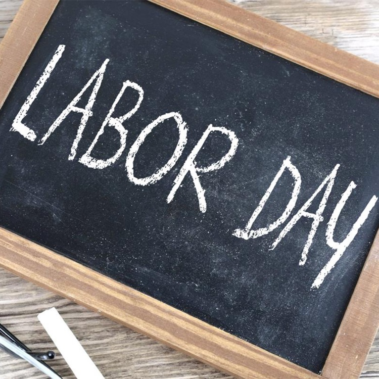 Labor Day written on chalkboard