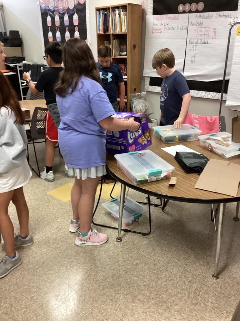 Students working on their volume zoo animals