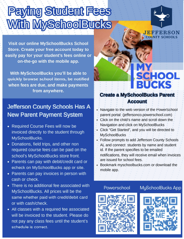 Flyer about School Bucks Account