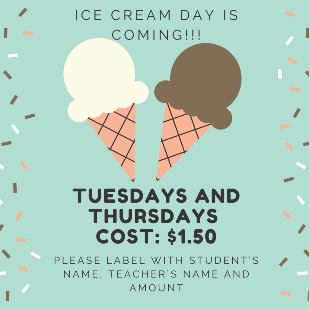 Flyer with ice cream information.