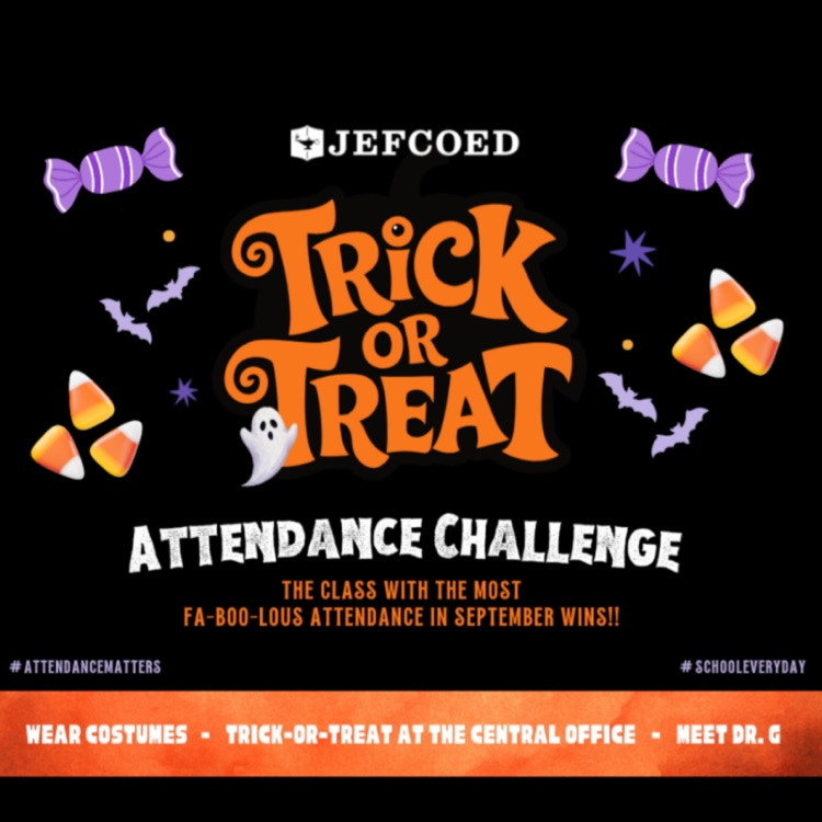 A flyer describing the class with the best attendance in Sept. goes Treat or Treating at the Board with Dr. G.