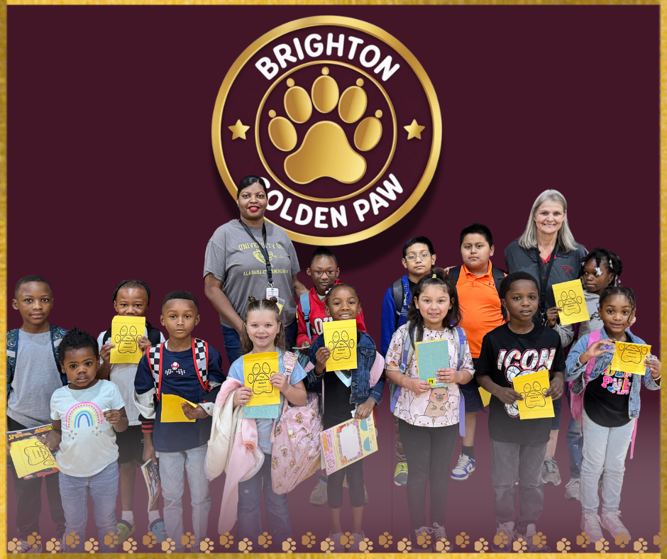 students and two teachers holding awards and smiling
