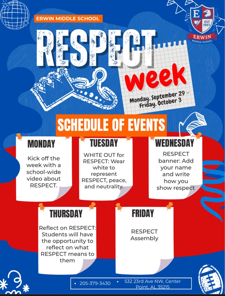 A graphic about Erwin middle school’s respect week