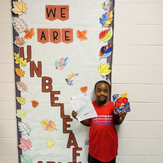 A picture of a student that earned a Positive Office Referral.