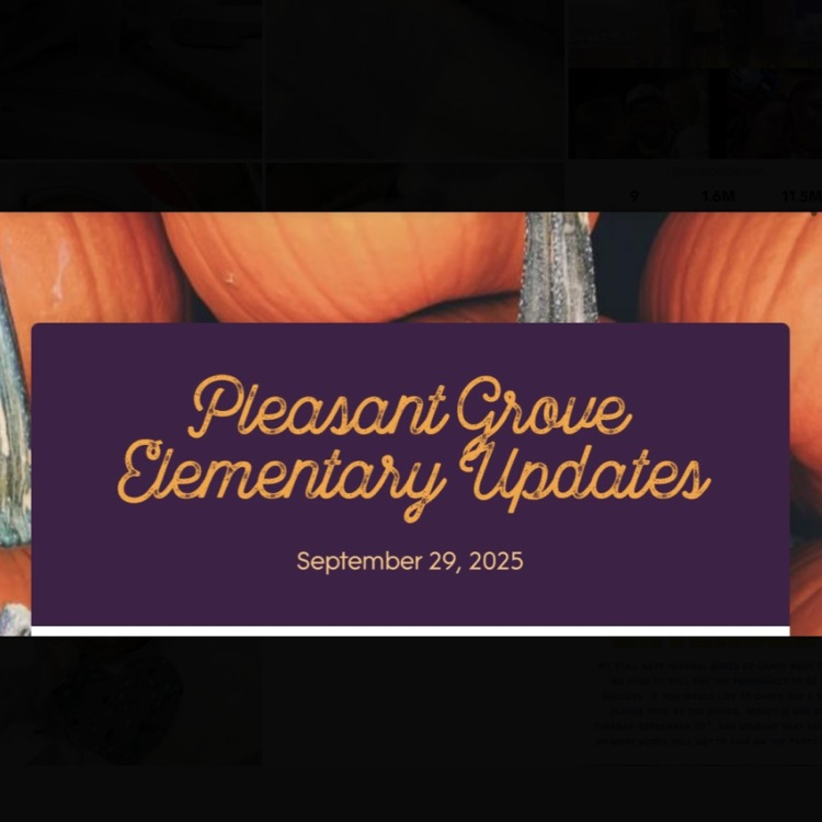 A flyer for the Pleasant Grove Elementary Updates newsletter.