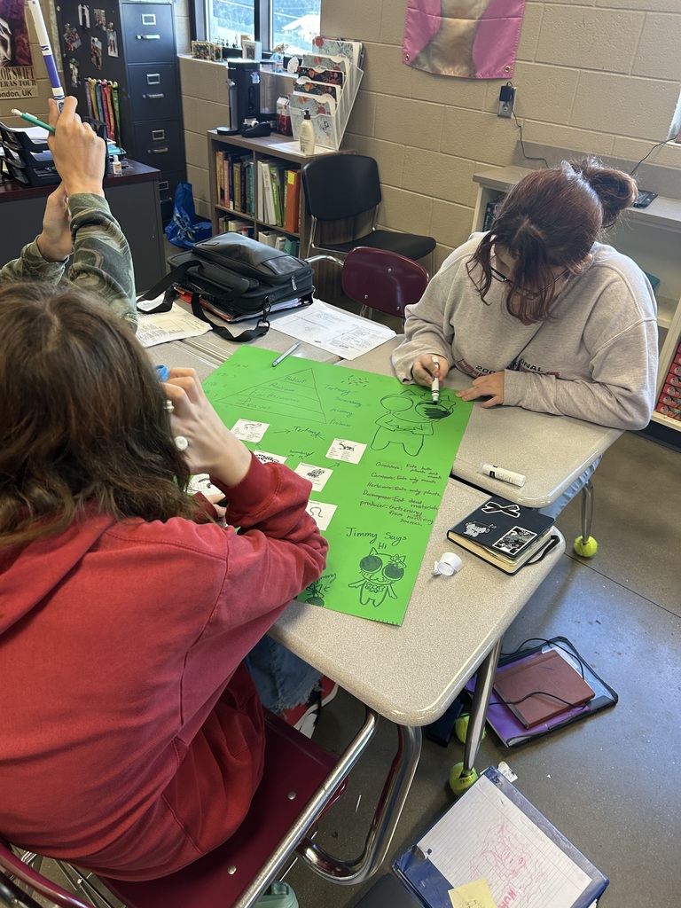 Olinger's students  created a  food web poster