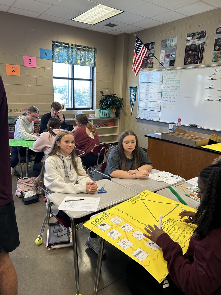 Olinger's students  created a  food web poster