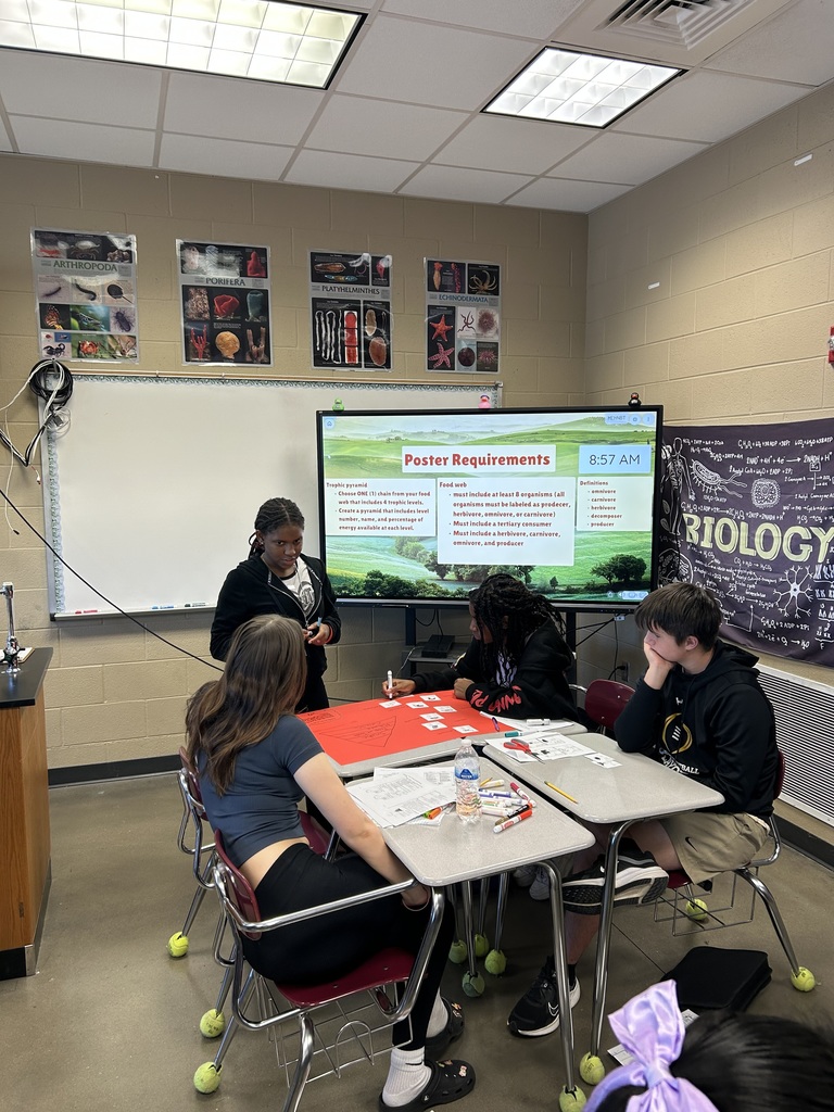 Olinger's students  created a  food web poster