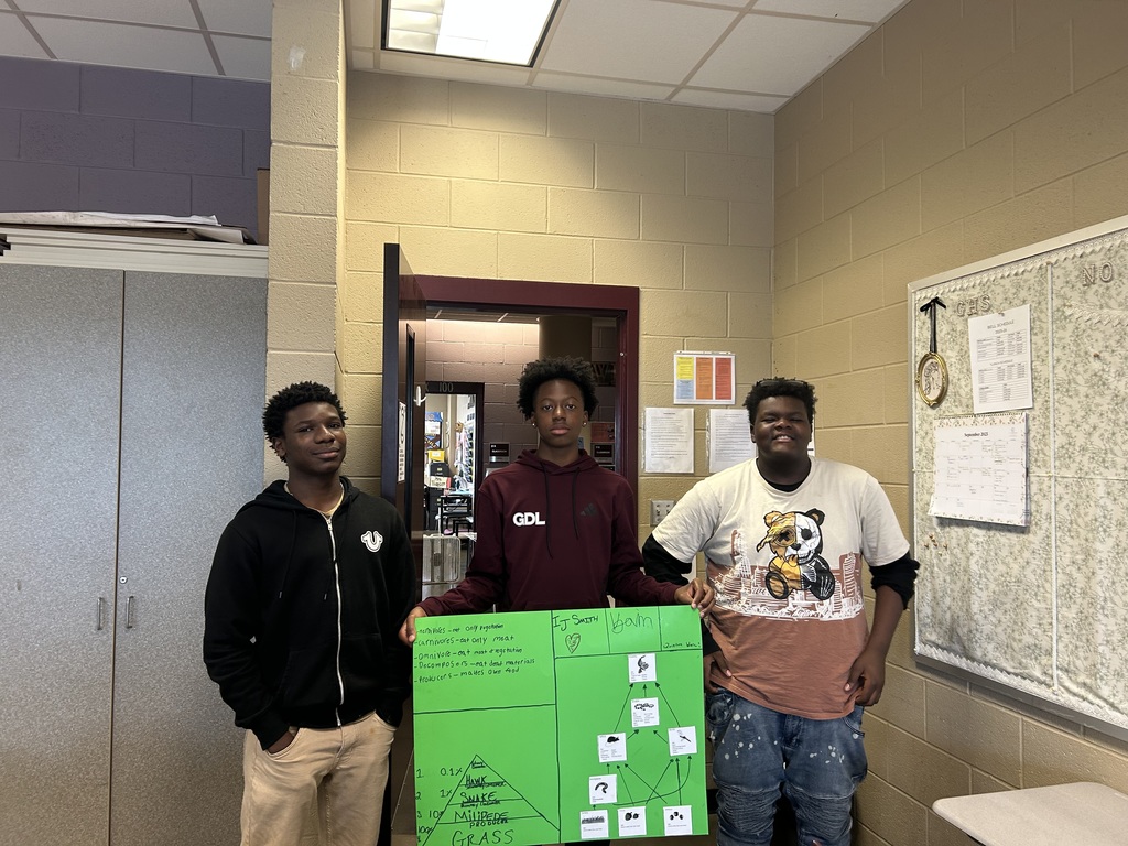 Olinger's students  created a  food web poster