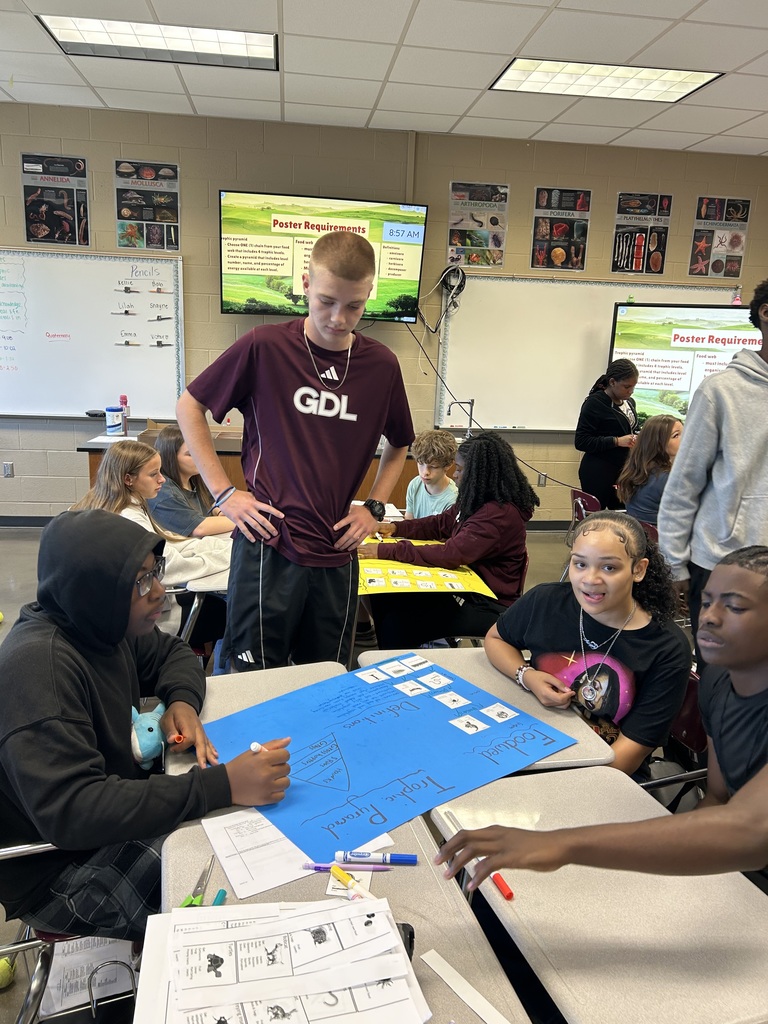Olinger's students  created a  food web poster