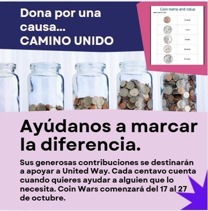 Dona por una causa...CAMINO UNIDO. Coin Wars comenzara del 17 al 27 de octubre.