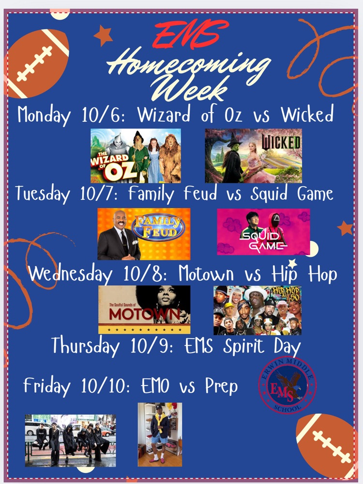 how can we poster describing each day of homecoming week with dress up days