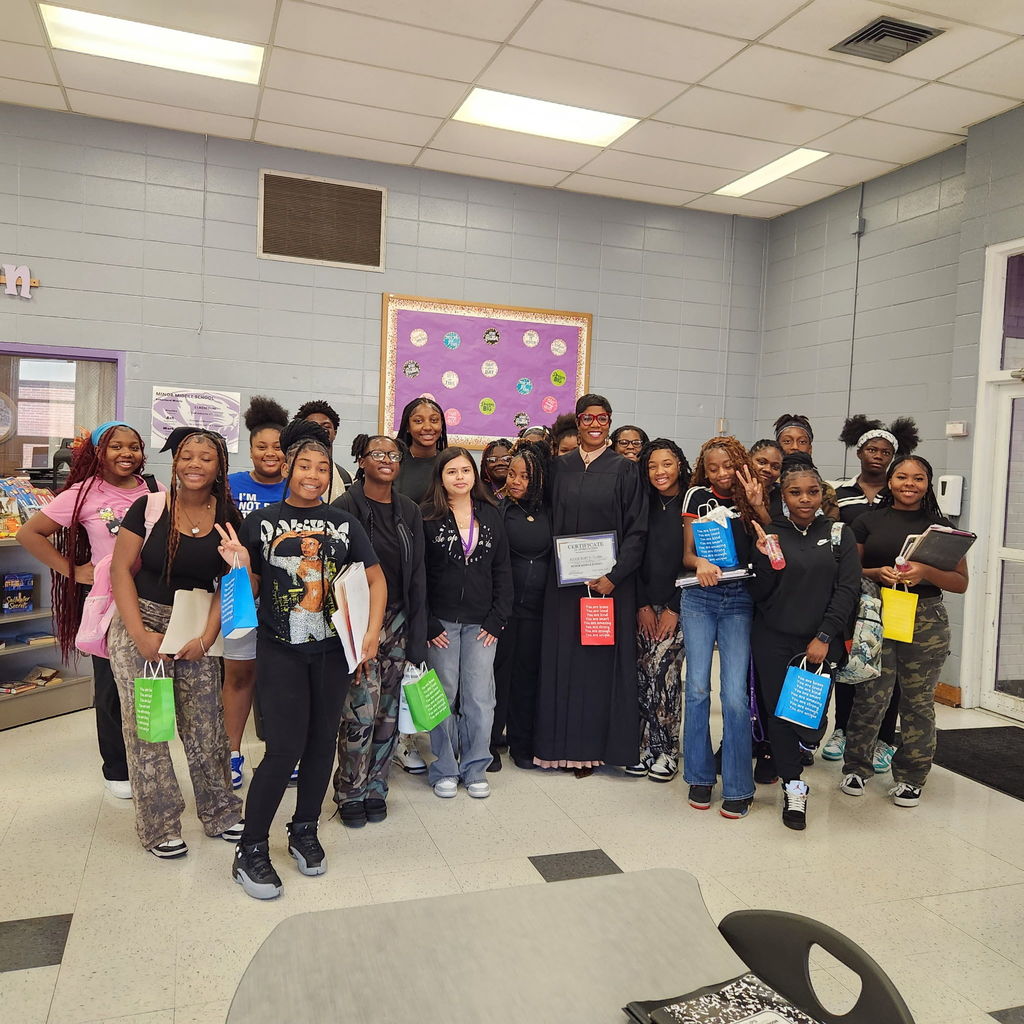 Student posing with Judge