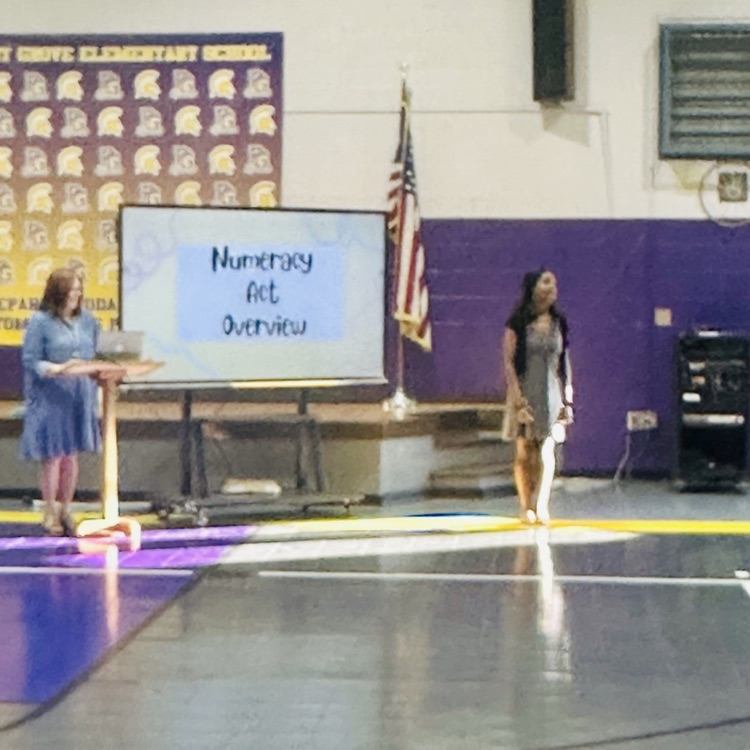 Mrs. Veasey presenting information about numeracy to parents.