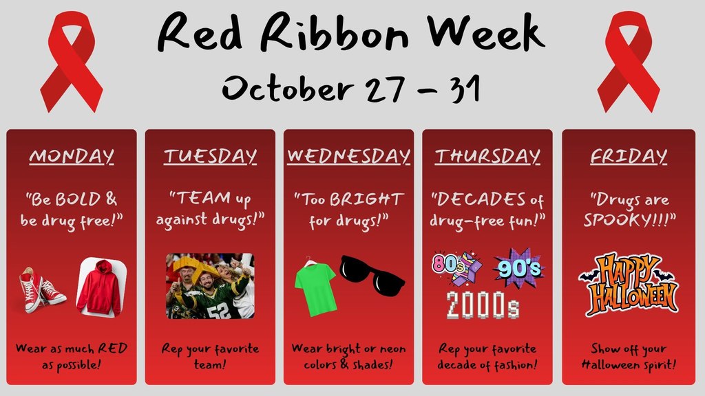 Red Ribbon Week Flyer Dress Up Days