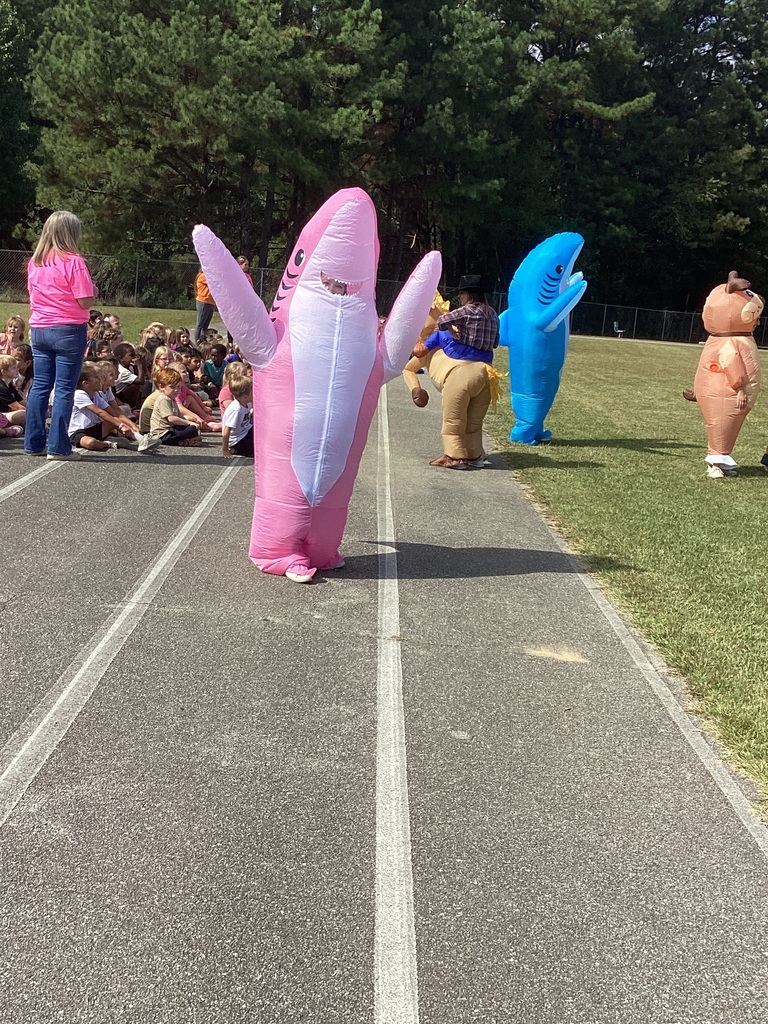 Teachers ready for Bryan's Inflatable Race