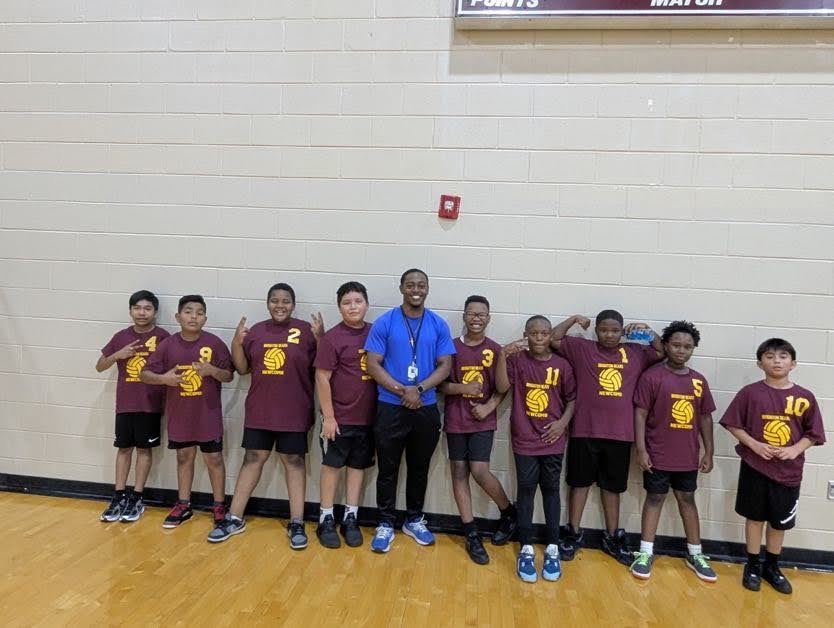 students playing newcomb