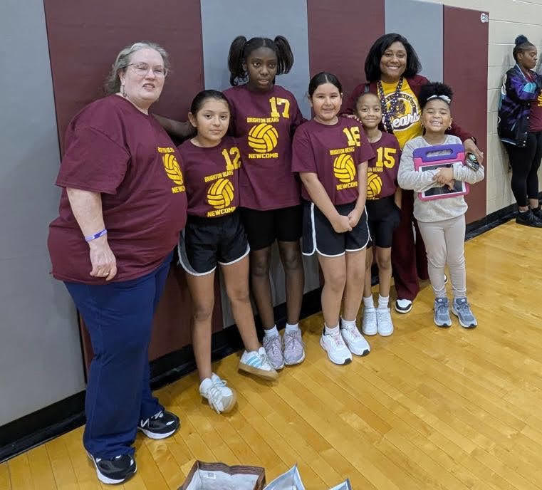 students playing newcomb