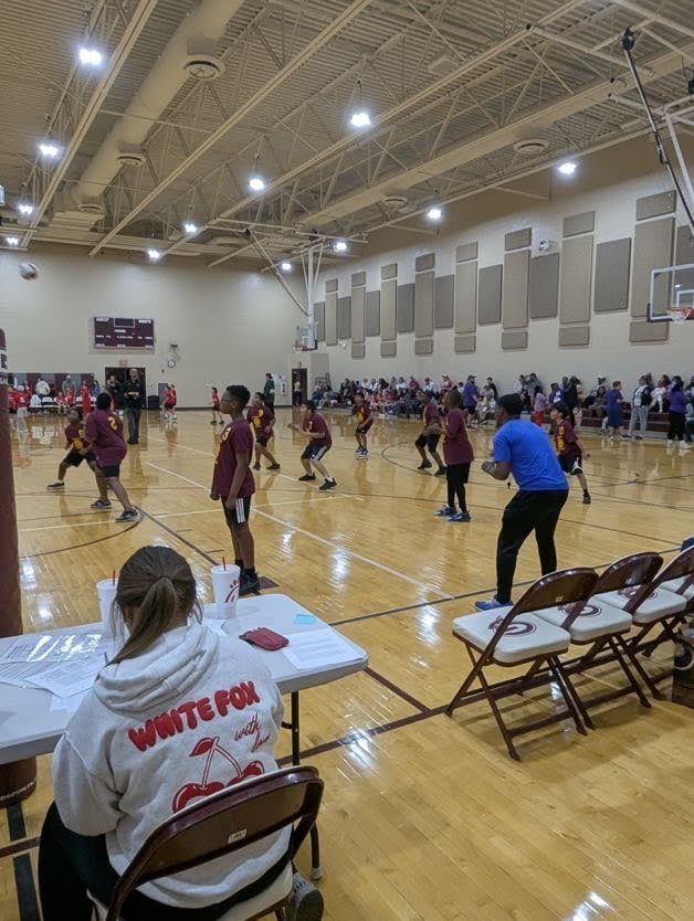 students playing newcomb