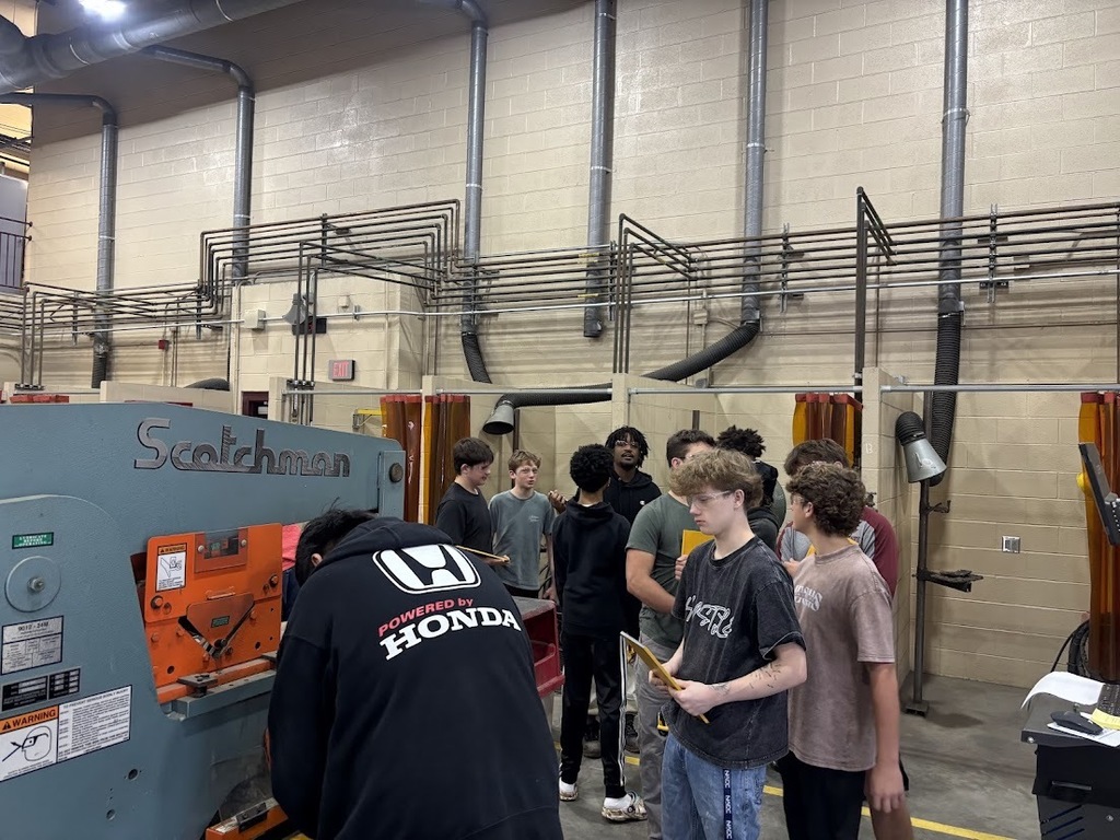 40 students got hands-on experience with a massive 60-ton shear today.