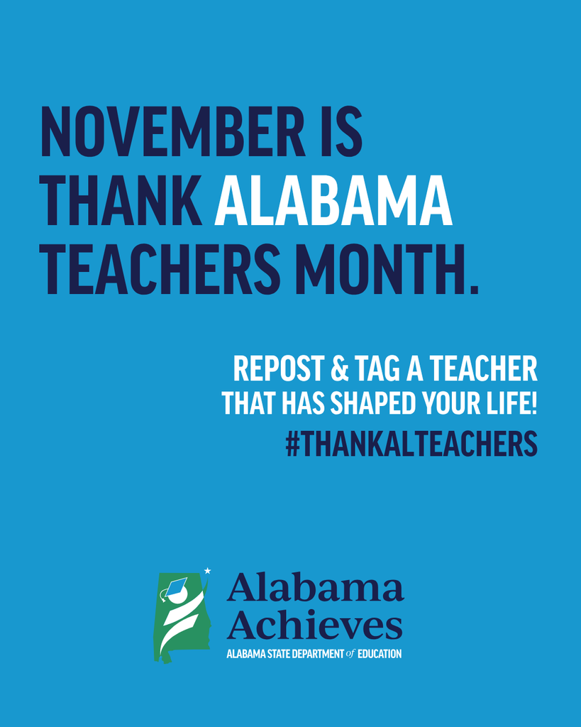 Thank Alabama Teachers Month flyer